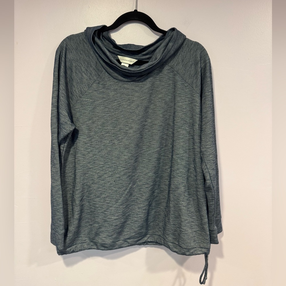 Christopher and Banks Navy cowl neck long sleeve